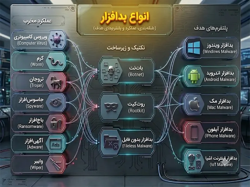 انواع بدافزار انواع بدافزار